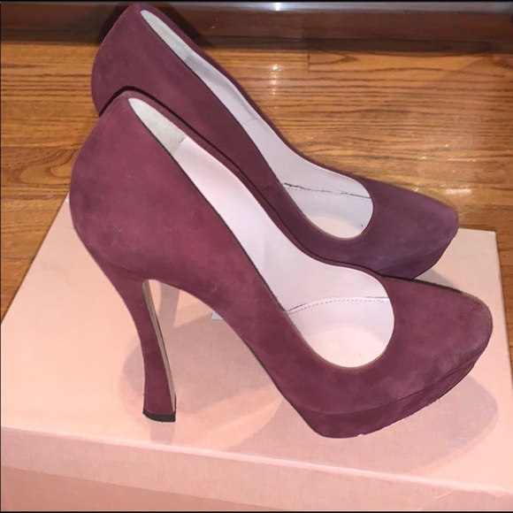Miu Miu Shoes - Miu Miu purple pumps size 8.5 in Good Condition